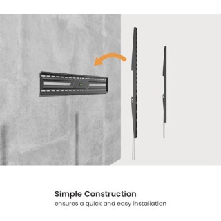 Powertech PT-1369 Βάση Τηλεόρασης Τοίχου έως 100" και 75kg Ασημί