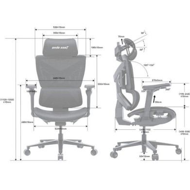 Anda Seat X-Air Pro Black Celeste Καρέκλα Gaming