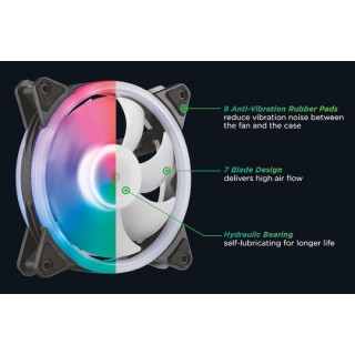 Powertech PT-1284 Case Fan 120mm με RGB Φωτισμό και Σύνδεση 3-Pin / 4-Pin Molex