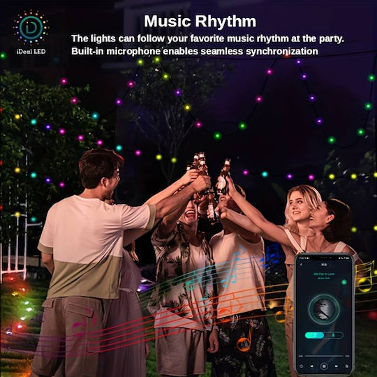 Powertech Smart Ταινία LED USB 5V RGB Φως 10m με Τροφοδοτικό & Τηλεχειριστήριο