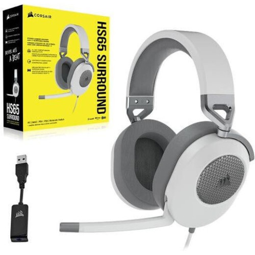 Corsair HS65 Surround Over Ear Gaming Headset with Connection 3.5mm White