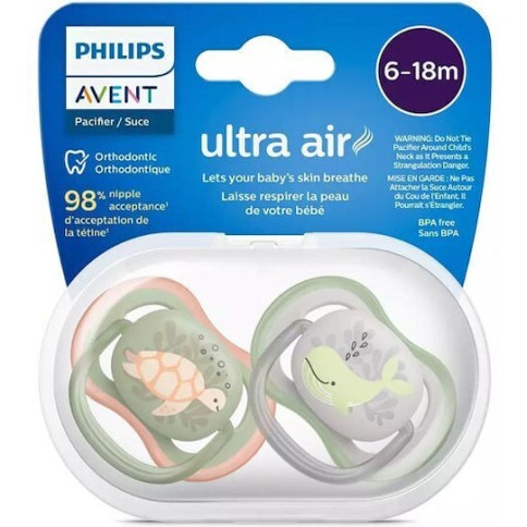 Philips Ορθοδοντικές Πιπίλες Σιλικόνης Ultra Air