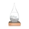 Storm Glass Drop Small Διακοσμητικό Βαρόμετρο σε Σχήμα Σταγόνας με Ξύλινη Βάση