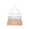 Storm Glass Drop Large Διακοσμητικό Βαρόμετρο σε Σχήμα Σταγόνας με Ξύλινη Βάση