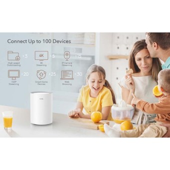 Cudy M1800 v1 WiFi Mesh Network Access Point Wi-Fi 6 Dual Band (2.4 & 5GHz) σε Τριπλό Kit