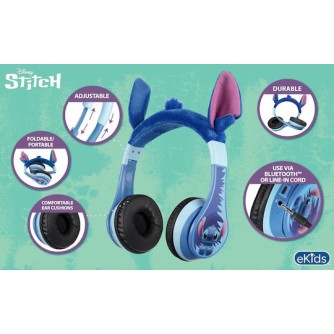 eKids Disney Stitch Ασύρματα Ακουστικά (SH-B52) Μπλε
