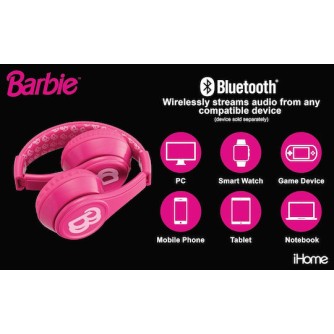 eKids Barbie Ασύρματα Bluetooth Παιδικά On Ear Ακουστικά Ροζ