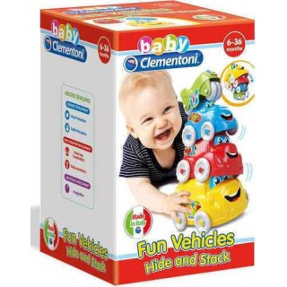 AS Baby Clementoni Play For Future Βρεφικό Παιχνίδι Πυραμίδα Με Οχήματα (1000-17111)