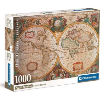 Clementoni Παζλ High Quality Collection Χάρτης Αντίκα 1000 τμχ - Compact Box