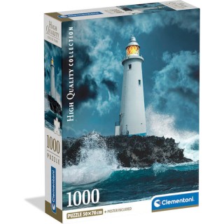 Clementoni Παζλ High Quality Collection Καταιγίδα Στο Φάρο 1000 τμχ - Compact Box