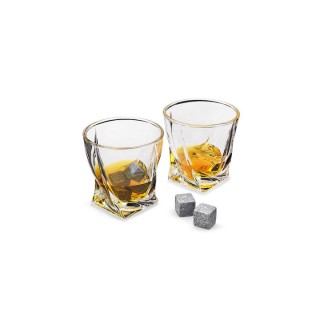 The Source Ingenious Ice Stones with Twisted Glasses Gift Set