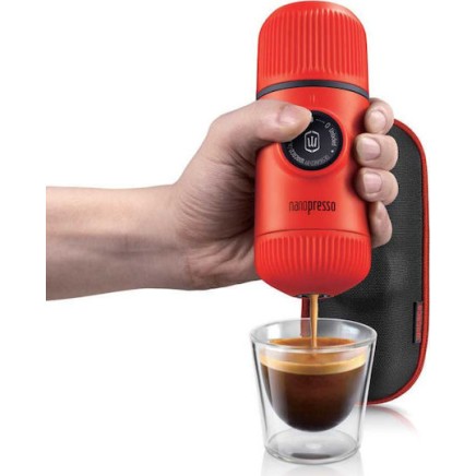 Wacaco Nanopresso Elements Φορητή Μηχανή Espresso με Θήκη Lava Red