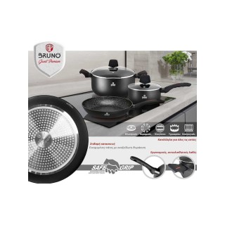 Bruno Granit Premium Τηγάνι από Αλουμίνιο με Αντικολλητική Επίστρωση 28cm BRN-0114