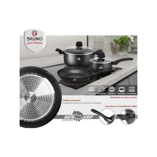 Bruno Granit Premium Τηγάνι από Αλουμίνιο με Αντικολλητική Επίστρωση 28cm BRN-0114