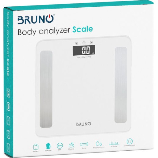 Bruno Ψηφιακή Ζυγαριά με Λιπομετρητή σε Λευκό χρώμα BRN-0057