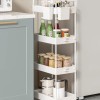 Home Use Τρόλεϊ Κουζίνας Πλαστικό Λευκό 4 Θέσεων 40x21.5x91.5cm