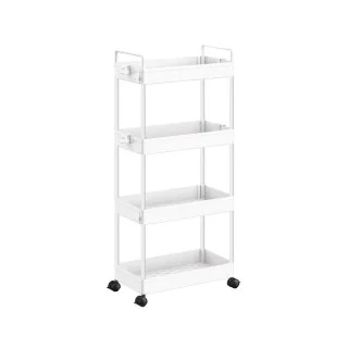 Home Use Τρόλεϊ Κουζίνας Πλαστικό Λευκό 4 Θέσεων 40x21.5x91.5cm