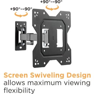 Powertech PT-1128 Βάση Τηλεόρασης Τοίχου με Βραχίονα έως 43" και 30kg Μαύρο