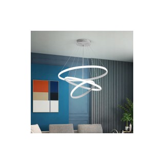 Powertech HLL-0104 Ρυθμιζόμενο Κρεμαστό Φωτιστικό Λευκό LED με Φυσικό Λευκό Φως 60x60εκ.