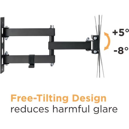 Powertech PT-1129 Βάση Τηλεόρασης Τοίχου με Βραχίονα έως 43" και 30kg Μαύρο