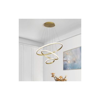 Powertech HLL-0078 Ρυθμιζόμενο Κρεμαστό Φωτιστικό Χρυσό LED 60x60εκ.