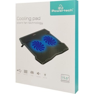 Powertech Cooling Pad για Laptop έως 15.6" με 2 Ανεμιστήρες και Φωτισμό (PT-930)