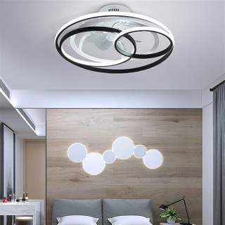 Powertech HLL-0108 Ανεμιστήρας Οροφής 50cm με Φως και Τηλεχειριστήριο Μαύρος