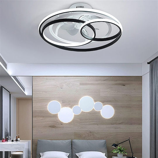 Powertech HLL-0108 Ανεμιστήρας Οροφής 50cm με Φως και Τηλεχειριστήριο Μαύρος