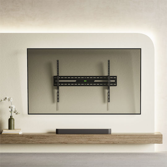 Powertech PT-1368 Βάση Τηλεόρασης Τοίχου έως 100" και 75kg Ασημί