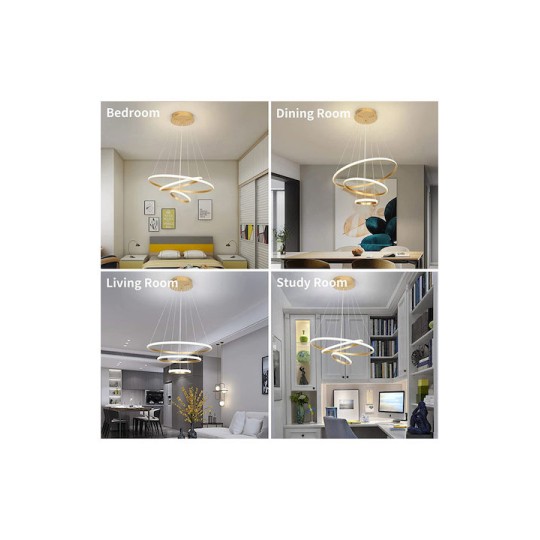 Powertech Ρυθμιζόμενο Κρεμαστό Φωτιστικό HLL-0105 LED με Ψυχρό Λευκό Φως 60x60εκ Μαύρο