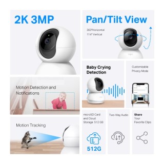TP-LINK Tapo v3 C21A Pan/Tilt Home Security Wi-Fi Camera