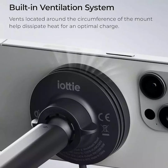 iOttie Velox Mini Qi2 για Ταμπλό / Παρμπρίζ με Βεντούζα / Ασύρματη Μαγνητική Φόρτιση MagSafe 15W (VLXWCG213)
