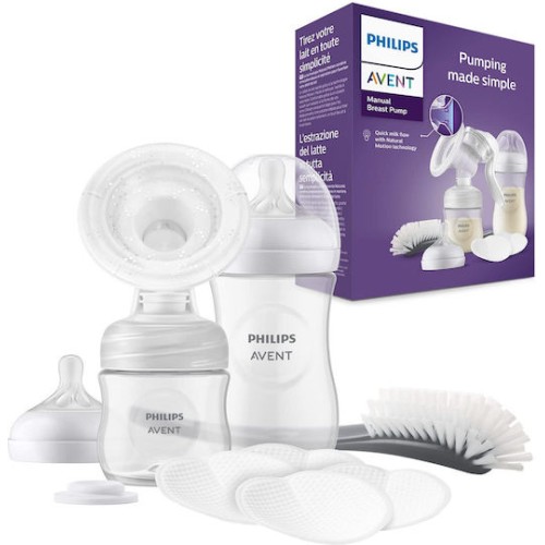 Philips Χειροκίνητο Απλό Θήλαστρο Διάφανο 260ml SCD430/60