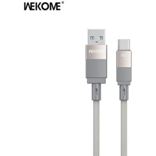 WK WDC-45 Magnetic Braided USB 2.0 Cable USB-C male - USB-A 66W Γκρι 1m