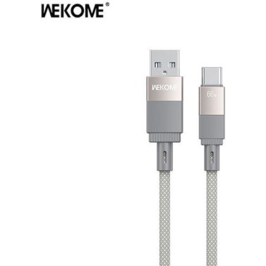 WK WDC-45 Magnetic Braided USB 2.0 Cable USB-C male - USB-A 66W Γκρι 1m