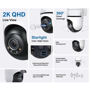 TP-LINK Tapo C520WS v1 IP Κάμερα Παρακολούθησης Wi-Fi Full HD+ 4MP Αδιάβροχη με Αμφίδρομη Επικοινωνία