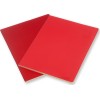 Moleskine Σημειωματάριο Volant Ριγέ L Geranium Red+ Scarlet Red 2τμχ