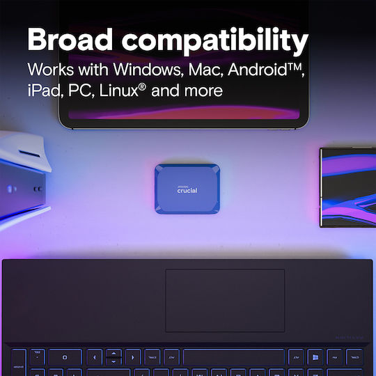 Crucial X10 USB 3.2 Εξωτερικός SSD 4TB 2.5" Μπλε