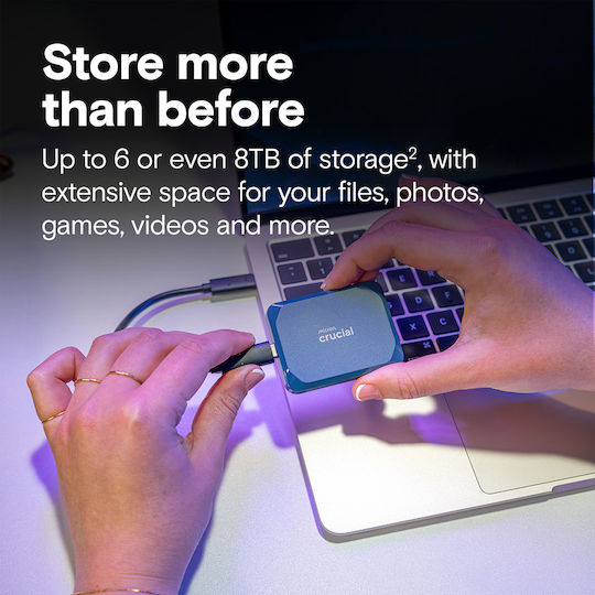 Crucial X10 USB 3.2 Εξωτερικός SSD 4TB 2.5" Μπλε