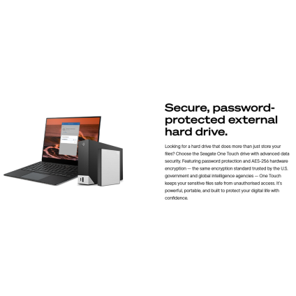 Seagate One Touch 5TB External HDD with Password Protection Space Gray