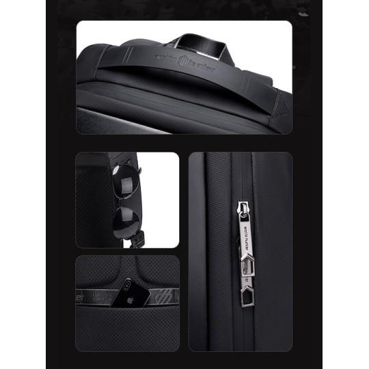 ARCTIC HUNTER B00487 Τσάντα Πλάτης  με Θήκη Laptop 15.6", Λουκέτο TSA, 22L, Μαύρη