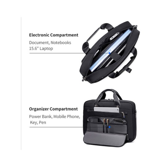 ARCTIC HUNTER GW00017 Τσάντα Ώμου  για Laptop 15.6", 14.5L, Μαύρη