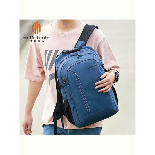 ARCTIC HUNTER B00387 Τσάντα Πλάτης με Θήκη Laptop 15.6", 26L, USB, Μπλε