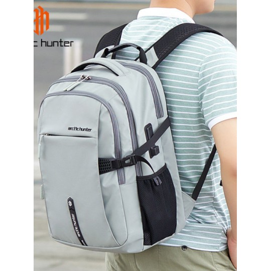 ARCTIC HUNTER B00388 Τσάντα Πλάτης με Θήκη Laptop 15.6", USB, 27L, Γκρι
