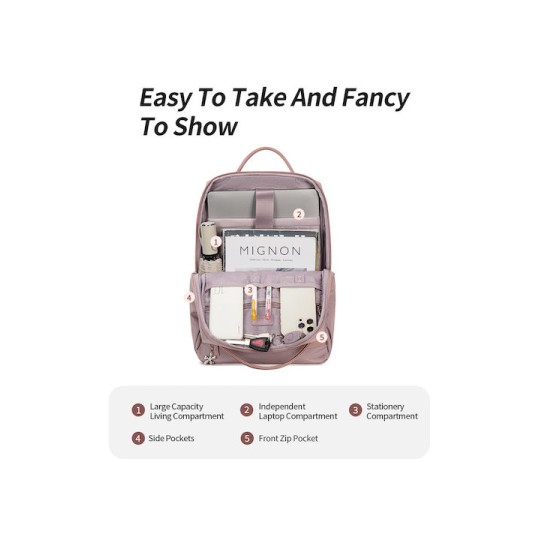 CHANTRIA CB00639 Γυναικεία Τσάντα Πλάτης με Θήκη Laptop 14", 12.5L, Χακί