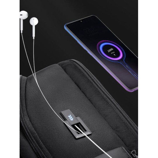 ARCTIC HUNTER B00403 Τσάντα Πλάτης με Θήκη Laptop 15.6", USB, 19L, Γκρι