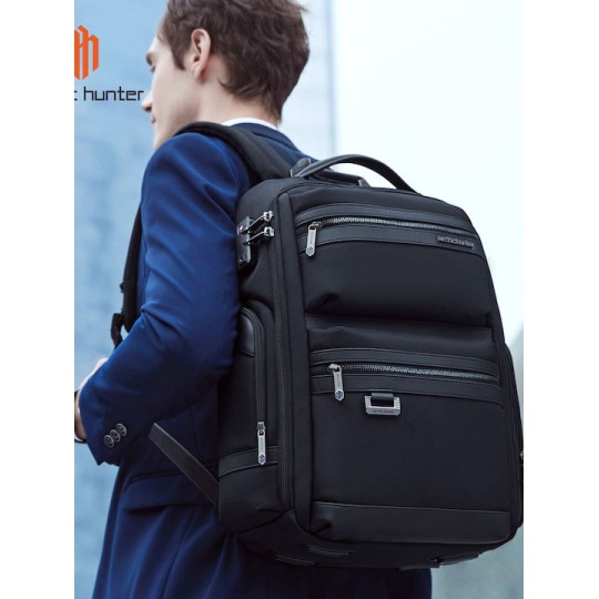 ARCTIC HUNTER B00682 Τσάντα Πλάτης με Θήκη Laptop 15.6", USB, Λουκέτο TSA, 23.5L, Μαύρη