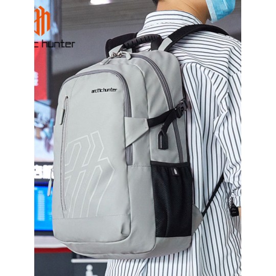 ARCTIC HUNTER B00387 Τσάντα Πλάτης με Θήκη Laptop 15.6", 26L, USB, Γκρι