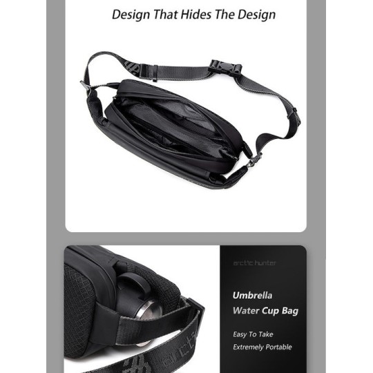 Arctic Hunter Τσάντα Μέσης YB00029-BK 2.5L Μαύρο