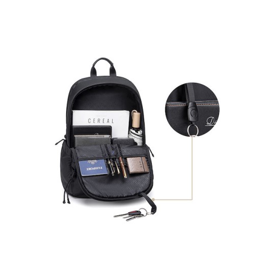 Arctic Hunter Αδιάβροχη Τσάντα Πλάτης για Laptop 15.6" Γκρι B00536-GY